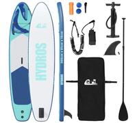 vidaXL Planche à pagaie Gonflable HYDROS 366 x 81 x 15 cm Turquoise, Planche à pagaie, Gonflable résistante UV pour Adultes, matériel Portable pour pagaie, Stable sur lac et rivière