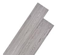 vidaXL Planche de Plancher Planche de Sol Cuisine Salle de Bain Chambre à Coucher Salle de Séjour PVC Non Auto-adhésif 5,26 m² 2 mm Gris Foncé
