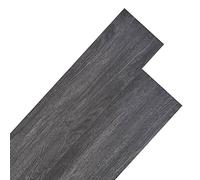 vidaXL Planche de Plancher Planche de Sol Cuisine Salle de Bain Chambre à Coucher Salle de Séjour PVC Non Auto-adhésif 5,26 m² 2 mm Noir et Blanc