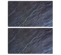 vidaXL Planches à découper Motif pierre naturelle en verre trempé 2 pièces
