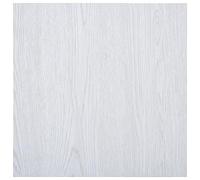 vidaXL Planches de Plancher Autoadhésives Revêtement de Sol Dalle de Sol Salon Salle de Séjour Chambre à Coucher Maison 5,11 m² PVC Blanc