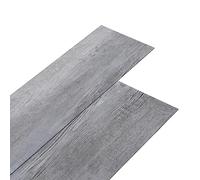 vidaXL Planches de Plancher Revêtement de Sol Dalle de Sol Salon Salle de Séjour Chambre à Coucher Maison PVC 5,02 m² 2 mm Autoadhésif Gris Bois Mat