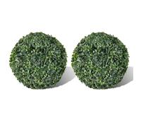vidaXL Plante artificielle Boule de buis topiaire 27 cm 2 pièces