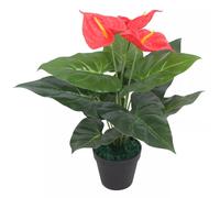 vidaXL Plante artificielle avec pot Anthurium 45 cm Rouge et Jaune