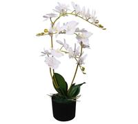 vidaXL Plante artificielle Orchidée avec pot – Décoration d'intérieur 65 cm Blanc