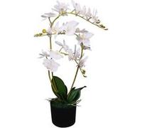 vidaXL Plante artificielle avec pot Orchidée 65 cm Blanc Blanc G