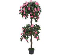 vidaXL Plante artificielle de Rhododendron avec pot 155cm Vert et rose