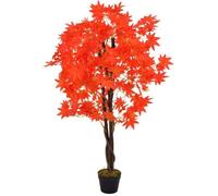 Plante artificielle d érable avec pot Rouge 120 cm Marron G