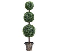 vidaXL Plante de buis artificiel avec pot Forme de boule Vert 118 cm