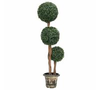 vidaXL Plante de buis Artificiel avec Pot Forme de Boule Vert 119 cm