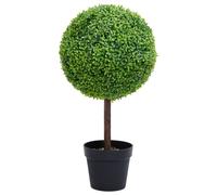 vidaXL Plante de buis artificiel avec pot Forme de boule Vert 50 cm