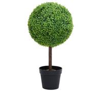 vidaXL Plante de buis artificiel avec pot Forme de boule Vert 50 cm