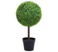vidaXL Plante de Buis Artificiel avec Pot Forme de Boule Fausse Plante Réaliste Décor Floral Décoration d'Extérieur Jardin Salon Vert 50 cm