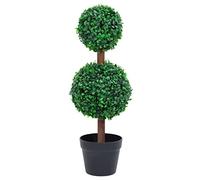 vidaXL Plante de buis artificiel en pot Forme de boule Vert 60 cm