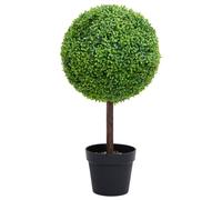 vidaXL Plante de buis artificiel avec pot Forme de boule Vert 71 cm