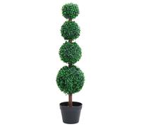 vidaXL Plante de buis artificiel avec pot Forme de boule Vert 90 cm