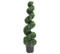 vidaXL Plante de Buis Artificiel en Spirale avec Pot Fausse Plante Réaliste Décor Floral Décoration d'Extérieur Jardin Salon Vert 117 cm