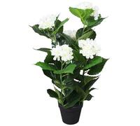 vidaXL Plante hortensia artificielle avec pot 60 cm Blanc