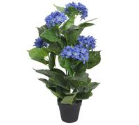 vidaXL Plante hortensia artificielle avec pot 60 cm Bleu