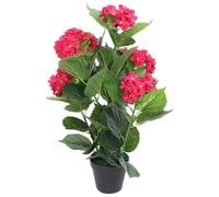 vidaXL Plante hortensia artificielle avec pot 60 cm Rouge