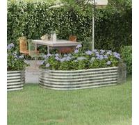 vidaXL Plantenbak 175x100x36 cm gepoedercoat staal zilverkleurig318992 G