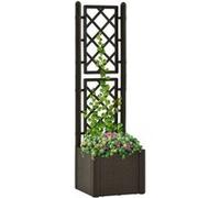 Cache-pots vidaXL Lit surélevé de jardin et treillis et système d'arrosage Moka