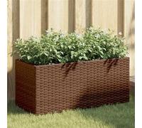 Vidaxl Jardinière Avec 2 Pots Marron 72x30x32 Cm Résine Tressée