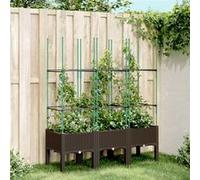 Vidaxl Jardinière Avec Treillis Marron 120x40x142,5 Cm Pp