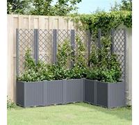 Vidaxl Jardinière Avec Treillis Gris 160x120x140 Cm Pp