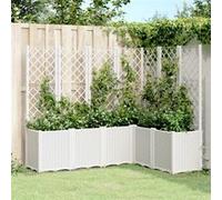 Plantenbak met latwerk 160x120x140 cm polypropeen wit367879