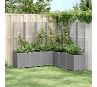 Vidaxl Jardinière Avec Treillis Gris Clair 160x160x140 Cm Pp