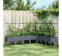 vidaXL Plantenbak met latwerk 200x160x142,5 cm polypropeen grijs367971 Gris G