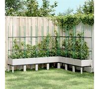 Plantenbak met latwerk 200x160x142,5 cm polypropeen wit367974