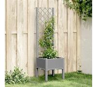 Vidaxl Jardinière Avec Treillis Gris Clair 40x40x142 Cm Pp