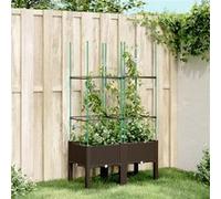 Plantenbak met latwerk 80x40x142,5 cm polypropeen bruin367955