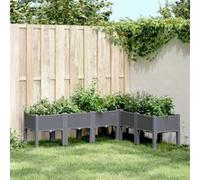 Jardinière avec Pieds Bac à Fleurs Pot de Plantes Jardin Terrasse Noir PP vidaXL