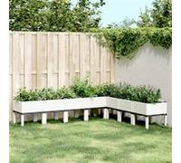 vidaXL Plantenbak met poten 200x160x42 cm polypropeen wit367914 Blanc G