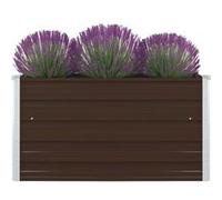 vidaXL Plantenbak verhoogd 100x100x45 cm gegalvaniseerd staal bruin47023 Marron G