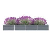 vidaXL Lit surélevé de jardin Acier galvanisé 320x40x45 cm Gris 47052