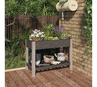 Lit surélevé de jardin avec étagère Gris 200x50x75 cm WPC jardinière vidaXL