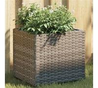 Vidaxl Jardinières 2 Pcs Gris 36x30x32 Cm Résine Tressée