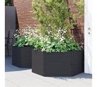 Jardinières de jardin 2 pcs anthracite PP lit surélevé pot de fleurs vidaXL