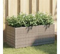 vidaXL Plantenbakken met 2 potten 2 st 72x30x32 cm poly rattan grijs3210530 Gris G