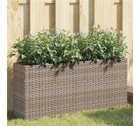 vidaXL Plantenbakken met 2 potten 2 st 90x20x40 cm poly rattan grijs3210515 G