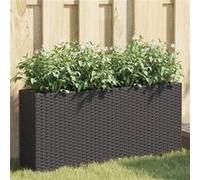 vidaXL Plantenbakken met 2 potten 2 st 90x20x40 cm poly rattan zwart3210513 G