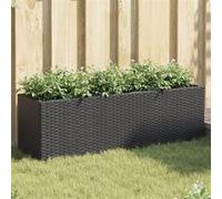 Vidaxl Jardinières Avec 3 Pots 2 Pcs Noir 105x30x32 Cm Résine Tressée