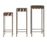 Set de supports de plantes 3 pcs Style vintage Métal rouillé