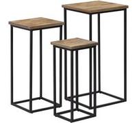 3x Table Plante Teck Recyclé Salon Couloir Table Console Table Appoint vidaXL