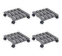 vidaXL Plantentrolleys 4 st 30x30x7,5 cm HKC grijs3143926 Gris G