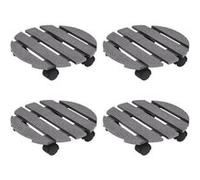 vidaXL Chariots à plantes 4 pcs Gris Ø30x7,5 cm WPC